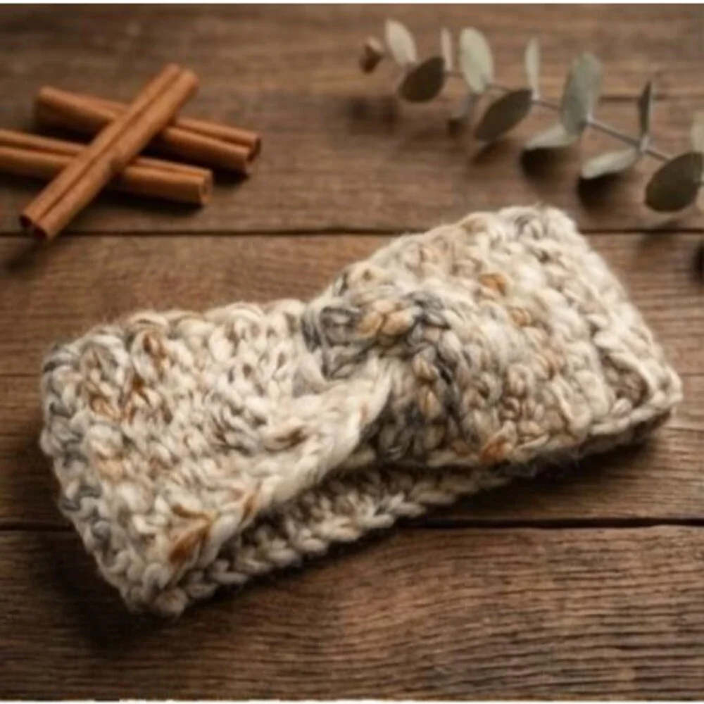 Crochet Ear Warmer – Handmade Winter Headband / Criss Cross Twisted Head Wrap